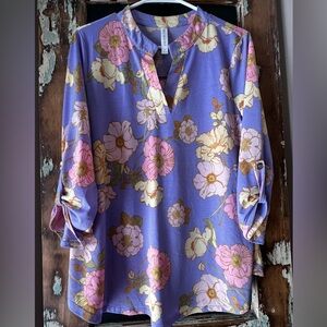 Dear Scarlett Floral Purple Women's Top